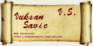 Vuksan Savić vizit kartica